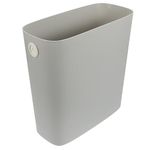 Holibanna Slim Bathroom Bin Tash Can Small Plastic Waste Basket No Lid Thin Garbage Container Bin Flower Bucket for Kitchen Living Room Bathroom Office and Narrow Spaces Grey