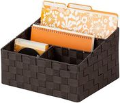 Honey-Can-Do OFC-03611 Woven Mail and File Desk Organizer, 12 x 10.25 x 7, Espresso