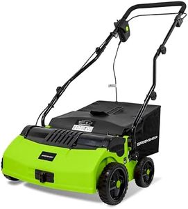 GreenSweep V2 - Artificial Grass Electric Sweeper Rake Vacuum 45L Collection Bag,5 Adjustable Heights, Foldable Handle