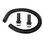 Water Butt Connector Pipe Link Kit for Downpipe,25mm Water Butt Connecting Kit for Joining 2 Water Butts,Rain Barrels,Water Tanks Together - 1M Flexible Water Butt Connection Hose Pipe & Fittings