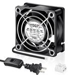 Wderair EC 60mm x 25mm Axial Cooling Fan AC 110v 120v 220v 240v Dual Ball for DIY Cooling Ventilation Small Exhaust Projects