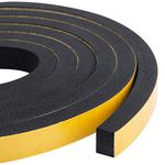 Adhesive Insulation Soundproofing Foam Tape, Weather Stripping for Doors and Window High Density Foam Seal Tape,Total 13 Feet Long (1/2 Inch Wide X 3/8 Inch Thick,2 Strips of 6.5Ft Long Each)
