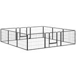 PawHut Dog Pen 12 Panels Puppy Pen Heavy Duty Pet Playpen for Indoor Outdoor for Dogs, Rabbits, Ducks 60cm High