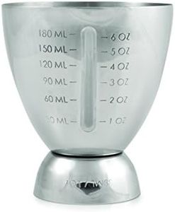 True Vista Double Bartending 6 Ounce Cup & 1 Ounce Cocktail Jigger Base, Stainless Steel Silver Polish Alcohol Measuring Tools & Barware Essentials, Set of 1, Metallic