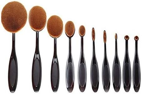 10 PC Soft Oval cepillo de dientes de los sistemas de cepillo del maquillaje Cepillos Fundación Crema Contorno Powder Blush Pincel Corrector cosméticos Conjunto de Herramientas