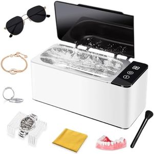 Ultrasonic Cleaner, 500ML Ultrasonic Jewellery Cleaner Machine, 46000HZ Ultrasonic Retainer Cleaner with 4 Modes Digital Timer, Professional Sonic Cleaner Machine for Jewelry Denture Glass