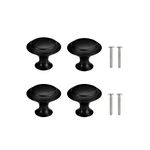 Yesmin 4 Piece Cabinet Door Knobs,Cupboard Drawer Door Knob for Kitchen Furniture Cabinet Knob with Screws-Black(Large)