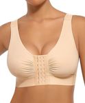 FeelinGirl Front Closure Bra Post Op Bra After Breast Surgery Support Wireless Bra Compression Garment Skin XL