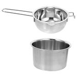 SEWACC 1 Set Melting Pot Wax Pot Double Boiler for Soap Making Candle Melting Pots Heating Pot Chocolate Melting Bowl Metal Noddle Pot Turkish Sweets Flat Accessories 16c Stainless Steel