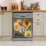 You are My Sunshine Sunflower Dishwasher Magnet Cover Sticker, Bird Magnetic Decal Decoration,Sunflower Kitchen Decor ,Magnetic Decorative Washing Machine Refrigerator Door（23 x 26 inch
