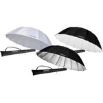 Westcott 7' Parabolic Three Umbrella Kit, 1 White Diffusion, 1 Silver & 1 White/Black