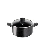 Tefal Titanium Stone Stewpot 24 cm, High-Performance Non-Stick Durable Coating, Metal Safe, All Hobs Including Induction, Thermo-Signal, Black, E1054645