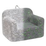 ALIMORDEN Kids Ultra-Soft Snuggle Foam Filled Chair, Glow-in-The-Dark Dinosaurs Fossil Pattern Toddler Cuddly Sherpa Reading Couch for Boys and Girls