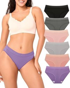 BAMBOO COOL Womens Underwear Bikini Underpants Lace Hipster Panties Soft Stretch Moisture Wicking Panties for Women, 6-Pack
