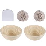 2 Pcs Round Bread Proofing Basket | Natural Rattan Sourdough Proving Basket| Professional Bread Proving Bowl |Baking Bowl Dough Gift baker Proof Basket Proofing Box. (2, 22cmx8cm/8 3/4inchx3 1/8inch)