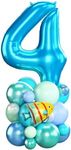 Number 4 Balloon Blue Ocean Under t