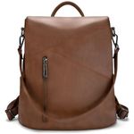 molshine Vegan Leather Anti Theft Backpack,Fashion Casual Travel Daypack Bag Shoulder Rucksack Handbags for Women Ladies HB041 (Brown)