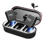 SYNCO G1(A1) Pro Wireless Lavalier Microphone, Lapel Mic with Charging Case 492ft Transmission 24H Working Hour for Solo Vlog/YouTube/Tiktok for Camera Smartphone PC, Wireless-Lavalier-Mic-for-Camera