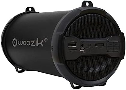 WOOZIK Rockit Go / S213 Bluetooth Speaker, Wireless Boombox Indoor/Outdoor with FM Radio,Micro SD Card, USB, AUX 3.5mm Support, Rechargeable Battery, Strap for Travel, Great for Parties! - Black