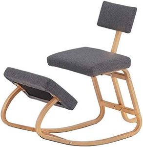 APOE Sedia Ergonomica Inginocchiato, Sedia Ginocchia Sgabello per la Correzione della Posturale Schiena per Casa Ufficio, (Struttura in Acciaio + Cuscino in Lino)