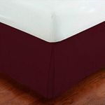 Fancy Collection Easy Care Bed Skirt Microfiber Drop Bed Skirt Solid New (Burgundy, Queen)