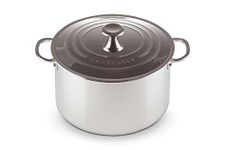 Le Creuset 3-Ply Plus Stainless Steel 28cm Stock Pot with Lid, 96604828000000, Silver