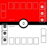 Jedaloke Playmat for Game Cards, 2 Player Gaming Mat Board Trading Card Game Stadium (Red-White THK 2mm)