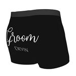 Nsipan Custom Groom Men's Boxer Briefs, Custom Best Man Boxer Briefs with Name Text, Customized Groom/Groomsman/Best Man Boxer Briefs, Personalized Underwear Shorts Underpants with Name for Wedding