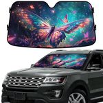 GENANY Magical Butterfly Windshield Sun Shade for Car SUV Truck (55x30 inches), Car Sun Shade Windshield, Car Shades for Front Windows, Sunshade for Car Windshield, Car Windshield Sun Shade