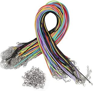 YunBey 50 Pezzi Cordino per Collane con Pendenti, Laccetto Cordoncini per Collana 2MM con Catena di Estensione e Catenaccio per Collanine Fai Da Te, Braccialetto, Gioielli