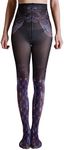 Sahabowi Women Tights, Opaque High Waist Pantyhose, Vintage Control Top Stockings(AULW20210411120, Black Bandage, 1pcs)