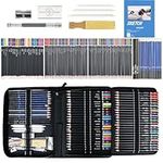 Ninonly 96 Pcs Drawing Set Sketching Kit, Art Supplies Kit include Colored Pencils, Sketch Kit, Graphite, Pro Art Pencil Set with Premium Zipper Case, Drawing Set for Adults Beginners Artists