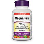 Webber Naturals Magnesium 500 mg, 60 Tablets, Enhanced Absorption Mineral, Supports Bone and Muscle Functions, Vegan