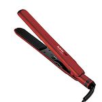 BaBylissPRO Ceramix Xtreme Hair Straightener, Universal Voltage Flat Iron with Floating Plates, Red