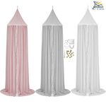 G4RCE® Round Ball Princess Bed Canopy Bedcover Mosquito Net Curtain Bedding Dome Tent For Baby Kids Indoor Outdoor Playing Reading (White Without Star's)