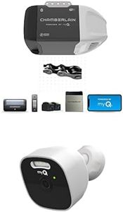Chamberlain C2212T Smart Wi-Fi Garage Door Opener, 1/2-HP Chain Drive Motor + CHAMBERLAIN myQ Outdoor Battery Camera | 2K Camera, Color Night Vision, Spotlight, Motion Alerts, Live View