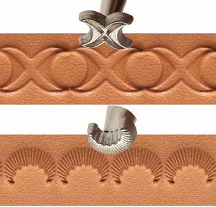 PANSHIYON Leather Stamps,2 Pack Professional Leather Border Stamping Tools for Craft Working (D616+55-02)