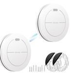 Safeliveo Wireless Interlinked Smoke Alarm for Home with 10 Year Battery Connect Up to 30 Smoke/Carbon Monoxide Detector Detector Interconnected Fire Alarm No Flashing LED for Home 2Pack