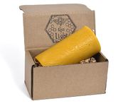 BeeTheLight Beeswax Large Pillar Candle (2.7" x 5.4") - Smokeless Unscented Candle - 72 Hours Burn Time - Natural & 100% Pure Beeswax Candle - Handmade Decorative Pillar Candle (Natural Yellow, Large)