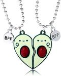 Best Buds BFF Best Friends Matching Heart Pendant Necklaces Valentine Forever Friendship Birthday Gift (Heart Star)