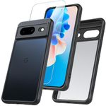 Pixel 8 Case, Google Pixel 8 Case with Tempered Glass, Military Grade Drop Shockproof Protection Anti-Scratch Bumper Cover Full Body Heavy Duty Rugged Protective Case for Google Pixel 8 - Black