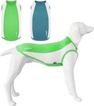 Kickred 2 Pack Dog Shirts, Breathable Dog Clothes, Summer Sun Protection Pet Sleeveless Vest, Lightweight Stretchy Tank Top T-Shirts for Large Medium Dogs, Green White+Blue White (2XL)