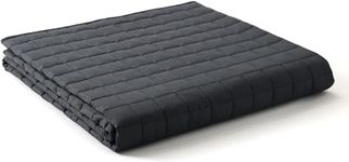 YnM Exclusive Weighted Blanket, Smallest Compartments with Glass Beads, Bed Blanket for One Person of 140lbs, Ideal for Queen or King Bed (60x80 Inches, 15 Pounds, Dark Grey)