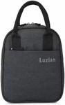 LUZIAN Lunch Bag for Office Men, Women and Kids, Canvas Tiffin Bags for School, Picnic, Work, Carry Bag for Lunch Bag. (Black)