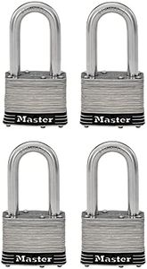 Master Lock 1SSQLF Laminated Stainless Steel Keyed Alike Padlock with Shackle, 44 mm Size, (Pack of 4)