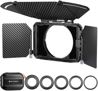 K&F Concept Mini Matte Box, DSLR Camera Matte Box with Carbon Fiber Top Flag Side Wings Square Filters Trays, for 67/72/77/82/95mm Lenses, for 4x5.65 Square ND UV Filter/Circular Filter