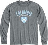 Barnesmith Columbia University Lions Long Sleeve Adult Unisex T-Shirt, Heritage, Charcoal Grey, XX-Large