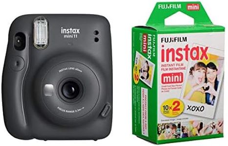 Fujifilm Instax Mini 11 Instant Film Camera, Charcoal Gray - with Slinger Accessory Kit Charcoal Gray, 2X Fuji instax Mini I nstant Daylight Film Twin Pack, 20 Exposures