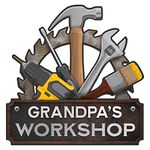 Workshop Toolbox Cutout MDF Wood Sign | Select Color & Size | Personalize with Grandpa or Custom Name for Man Cave | Local Legends | USA Made | PRPW7025 (10 inch, Yellow - Grandpa's)