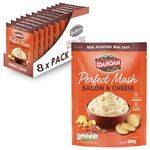 Idahoan Mashed Potato Bacon & Cheese, Pack of 8 x 109g, Instant Mash Potato, Idahoan Mash Potato Made in USA